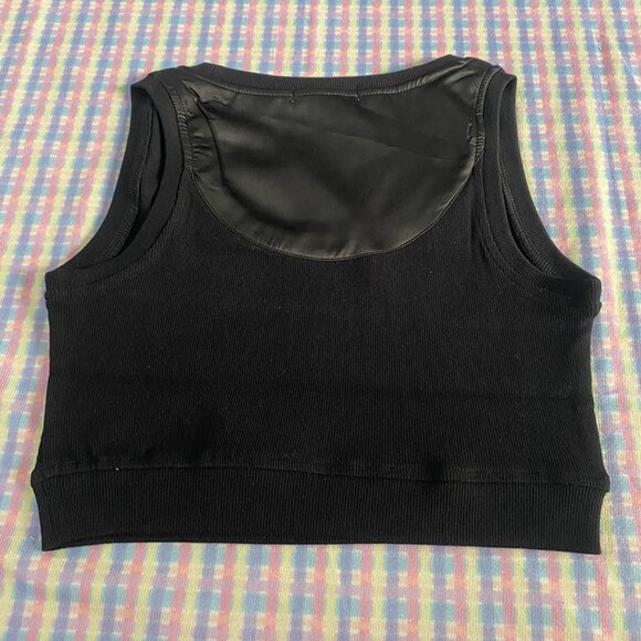 Loewe Logo Embroidered Black Cropped Vest - Picture 2 of 6